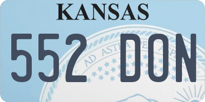 KS license plate 552DON