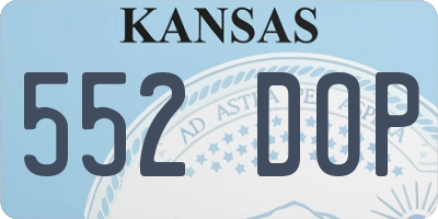 KS license plate 552DOP