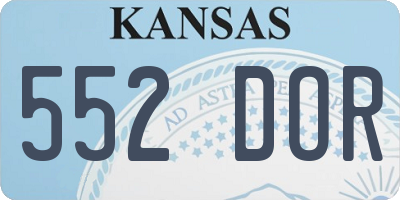 KS license plate 552DOR