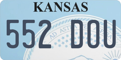 KS license plate 552DOU