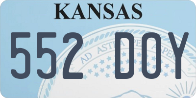 KS license plate 552DOY