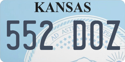 KS license plate 552DOZ