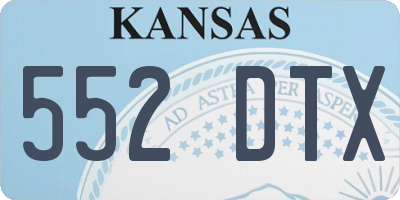 KS license plate 552DTX