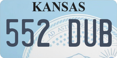 KS license plate 552DUB