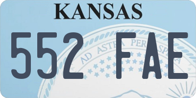KS license plate 552FAE