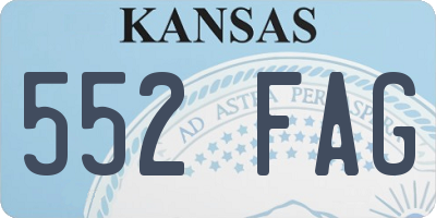 KS license plate 552FAG