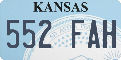 KS license plate 552FAH