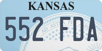 KS license plate 552FDA