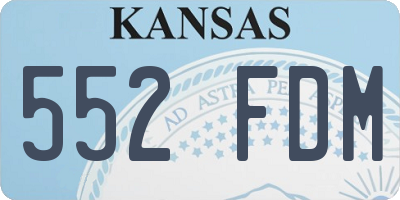 KS license plate 552FDM