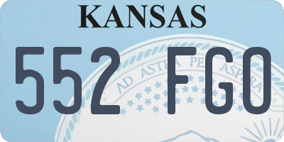 KS license plate 552FGO