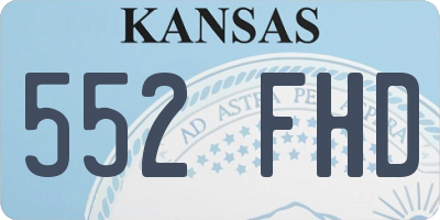 KS license plate 552FHD