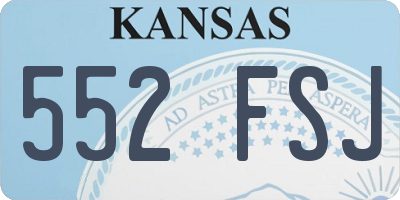 KS license plate 552FSJ