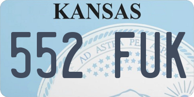 KS license plate 552FUK