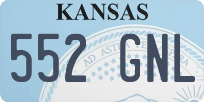 KS license plate 552GNL