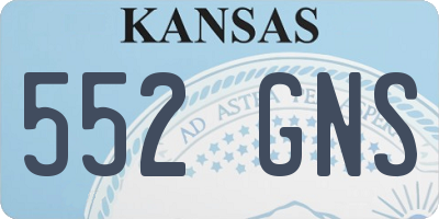 KS license plate 552GNS