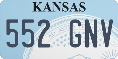 KS license plate 552GNV
