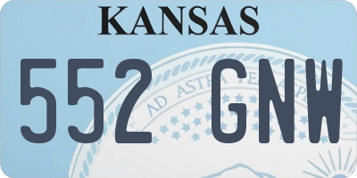 KS license plate 552GNW