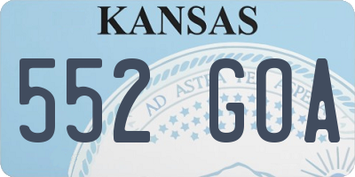 KS license plate 552GOA