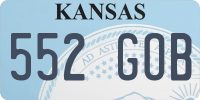 KS license plate 552GOB
