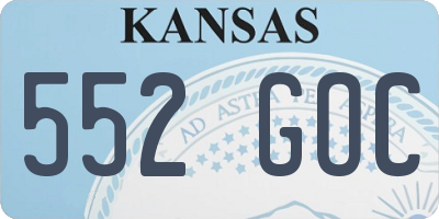 KS license plate 552GOC