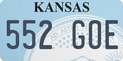 KS license plate 552GOE