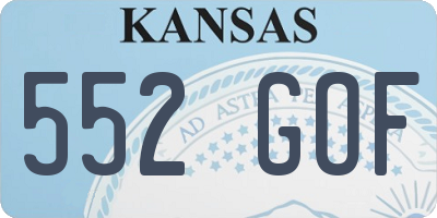 KS license plate 552GOF