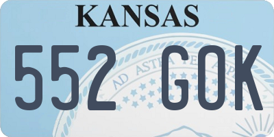 KS license plate 552GOK