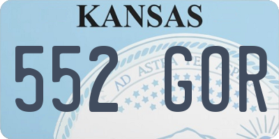 KS license plate 552GOR