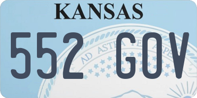 KS license plate 552GOV