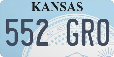 KS license plate 552GRO