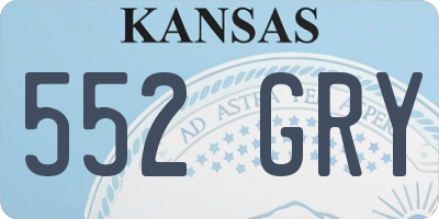 KS license plate 552GRY