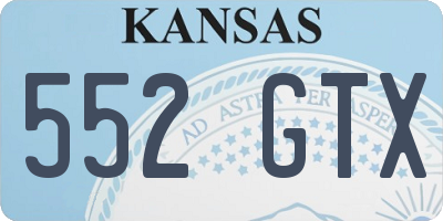KS license plate 552GTX