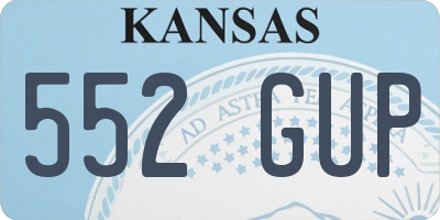 KS license plate 552GUP