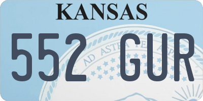 KS license plate 552GUR
