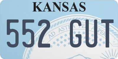 KS license plate 552GUT