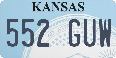 KS license plate 552GUW