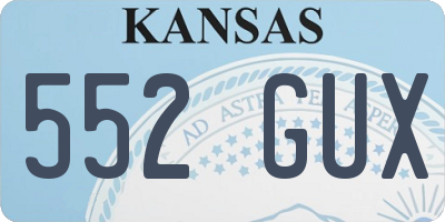 KS license plate 552GUX