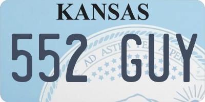 KS license plate 552GUY