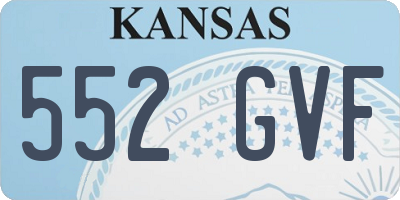 KS license plate 552GVF