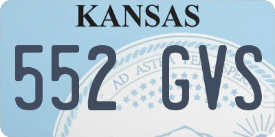 KS license plate 552GVS