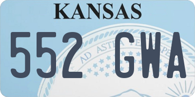 KS license plate 552GWA