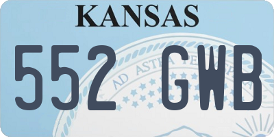 KS license plate 552GWB