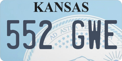 KS license plate 552GWE