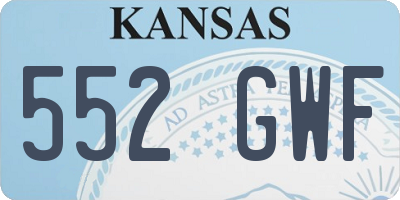 KS license plate 552GWF