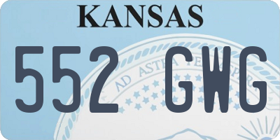 KS license plate 552GWG
