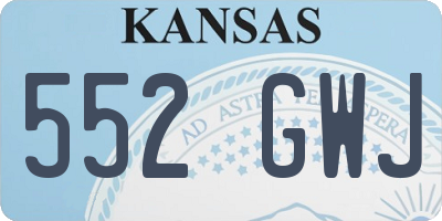KS license plate 552GWJ