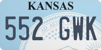 KS license plate 552GWK