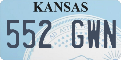 KS license plate 552GWN