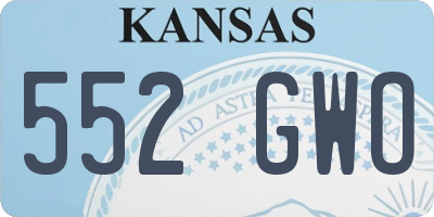 KS license plate 552GWO
