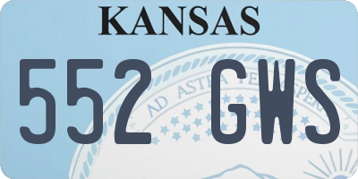 KS license plate 552GWS